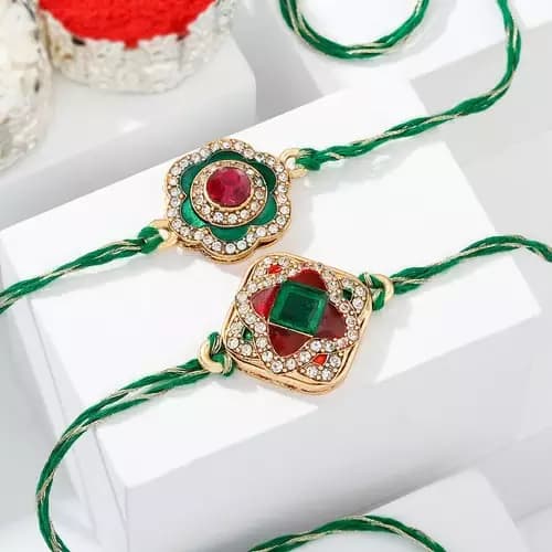 SIProducts Precious Stone And CZ Rakhi,200g-Main image