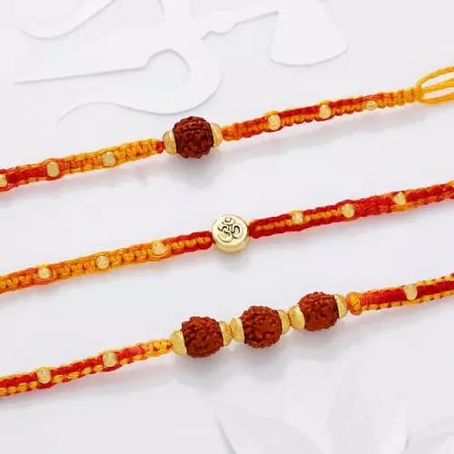 SIProducts Sacred Knots Rudraksha And Om Rakhis,250g-Main image