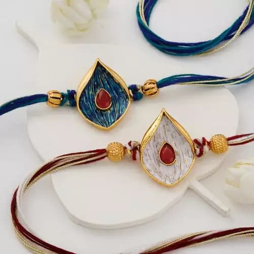SIProducts Traditional Meena Work Tilak Rakhi,200g-Main image