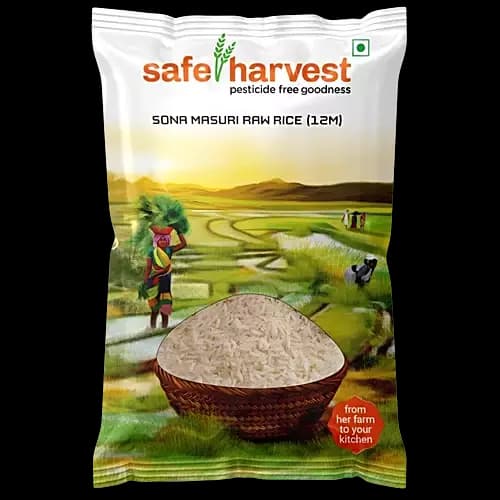 Safe Harvest Sona Masuri Raw Rice 12 Months, 1Kg-Main image