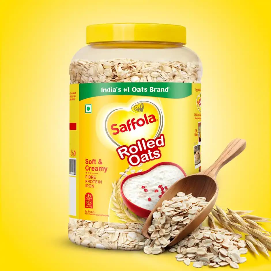 Saffola Soft & Creamy Rolled Oats,1kg-Main image