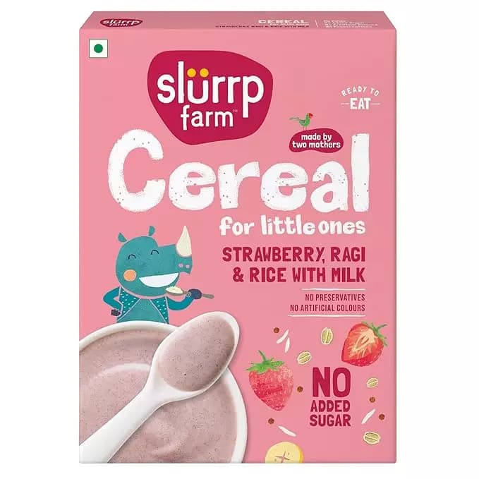 Slurrp Farm Cereal, Ragi, Rice and Strawberry with Milk,200g-Main image