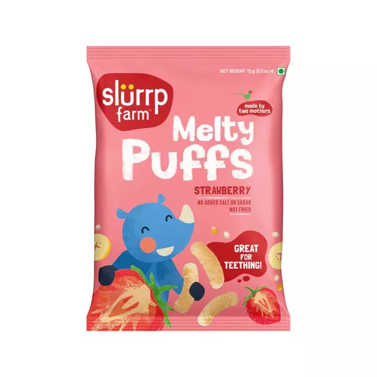 Slurrp Farm Millet Puffs Strawberry,15g-Main image