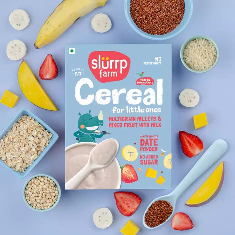 Slurrp Farm Multigrain Millets and Mixed Fruit Cereal with Milk,200g-Main image