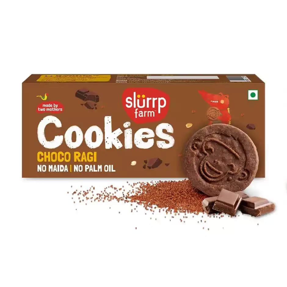 Slurrp Farm No Maida No Palm Oil Choco Ragi Cookies,80g-Main image