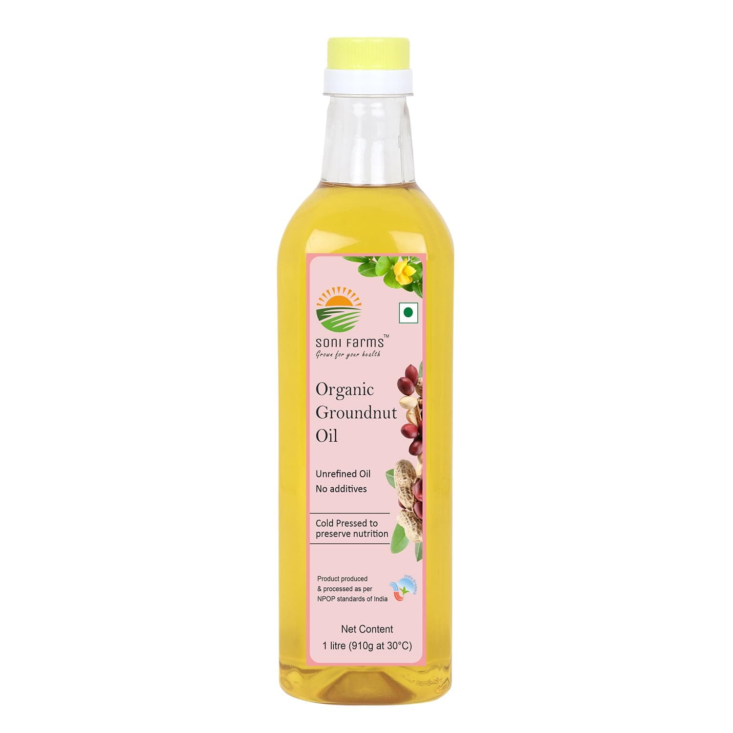 Soni Farms 100% Pure and Organic Cold Pressed Groundnut Oil — 1 L