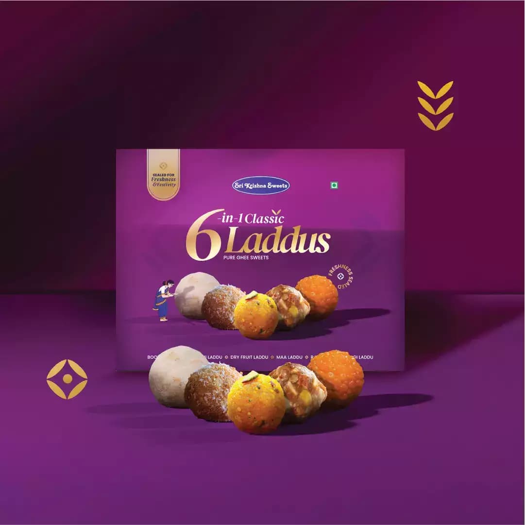 Sri Krishan Sweets 6 in 1 Classic Laddus, 240g-Main image
