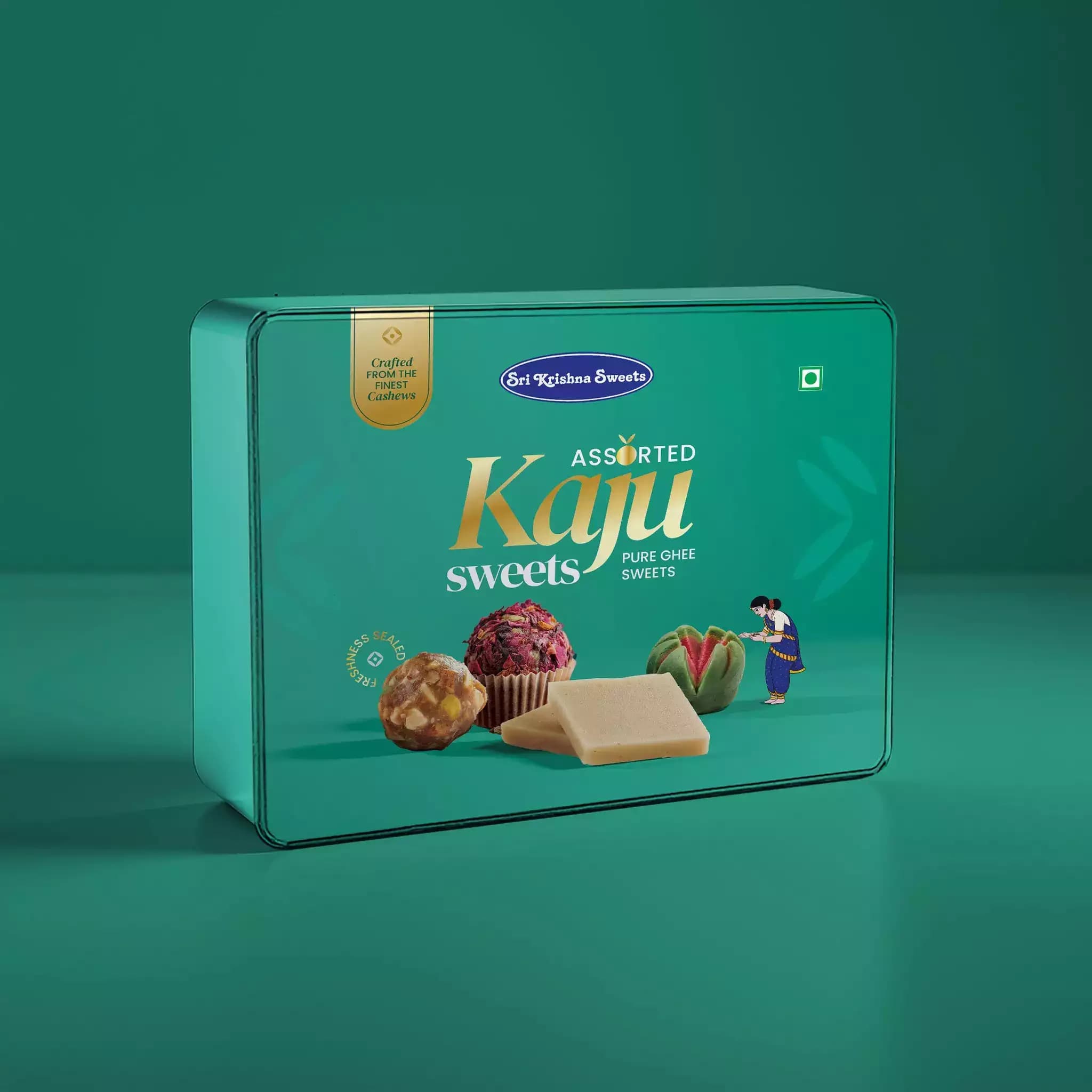 Sri Krishna Sweets Assorted Kaju Sweets Tin-Main image