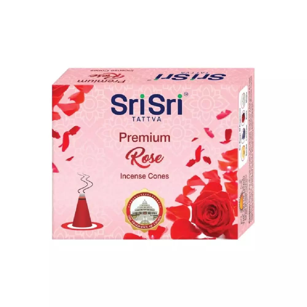 Sri Sri Tattva Premium Rose Incense Cones,25g-Main image
