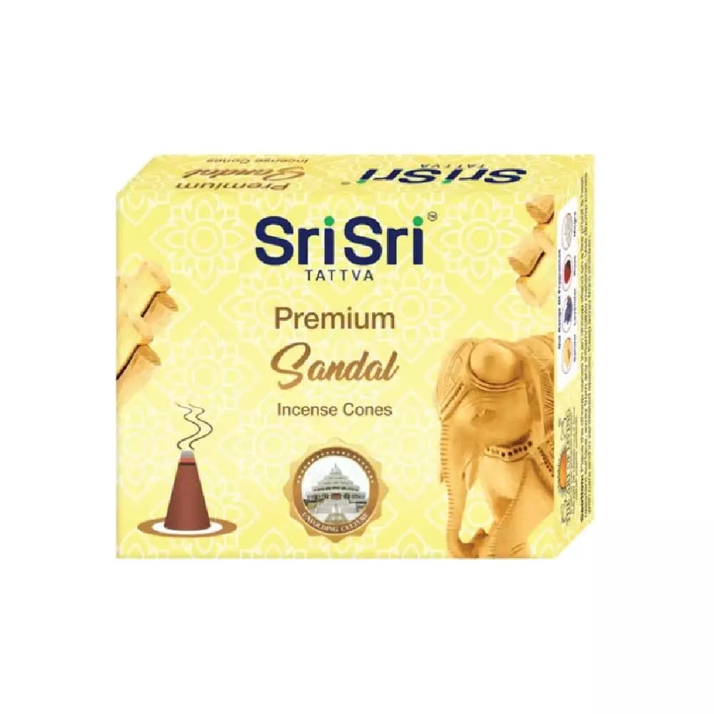 Sri Sri Tattva Premium Sandal Incense Cones,25g-Main image