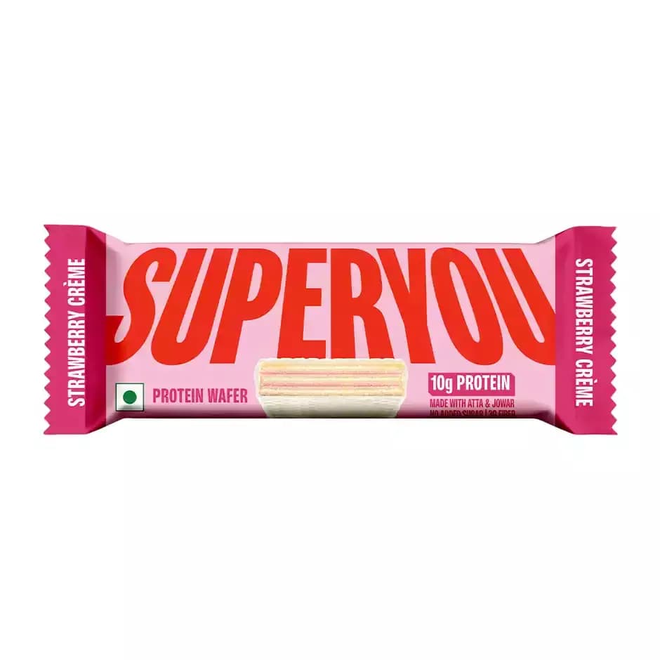 SuperYou Strawberry Creme Wafer Protein Bar,40g-Main image