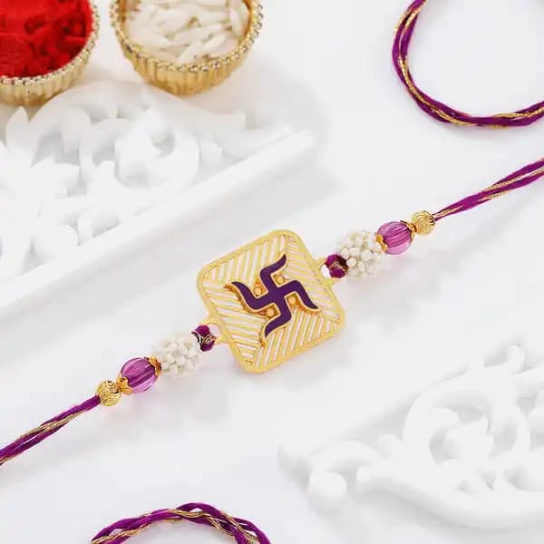 Swastik Meenakari Rakhi-Main Image