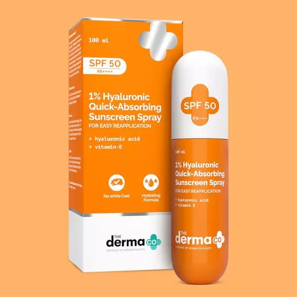 The Derma Co Hyaluronic Quick-Absorbing Sunscreen Spray,100ml-Main image