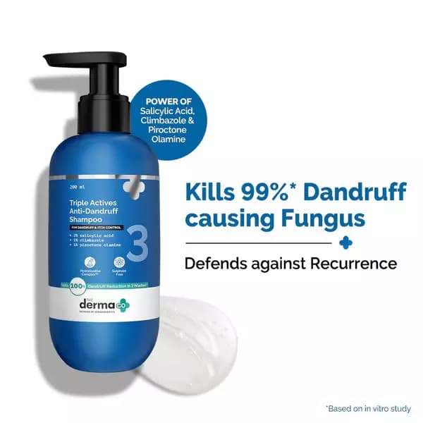 The Derma Co Triple Actives Anti-Dandruff Shampoo,200ml-Main image