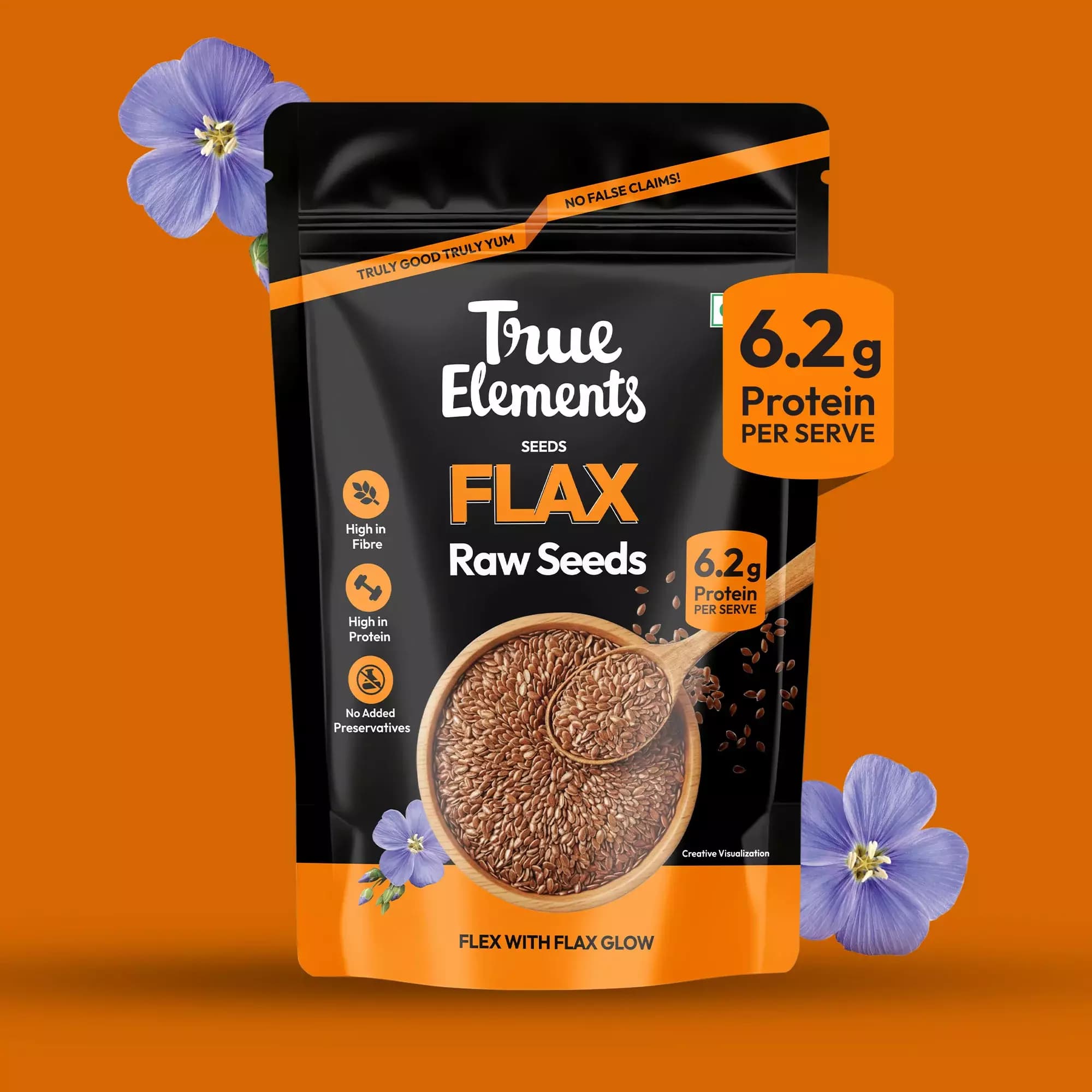 True Elements Raw Flax Seeds-Main image