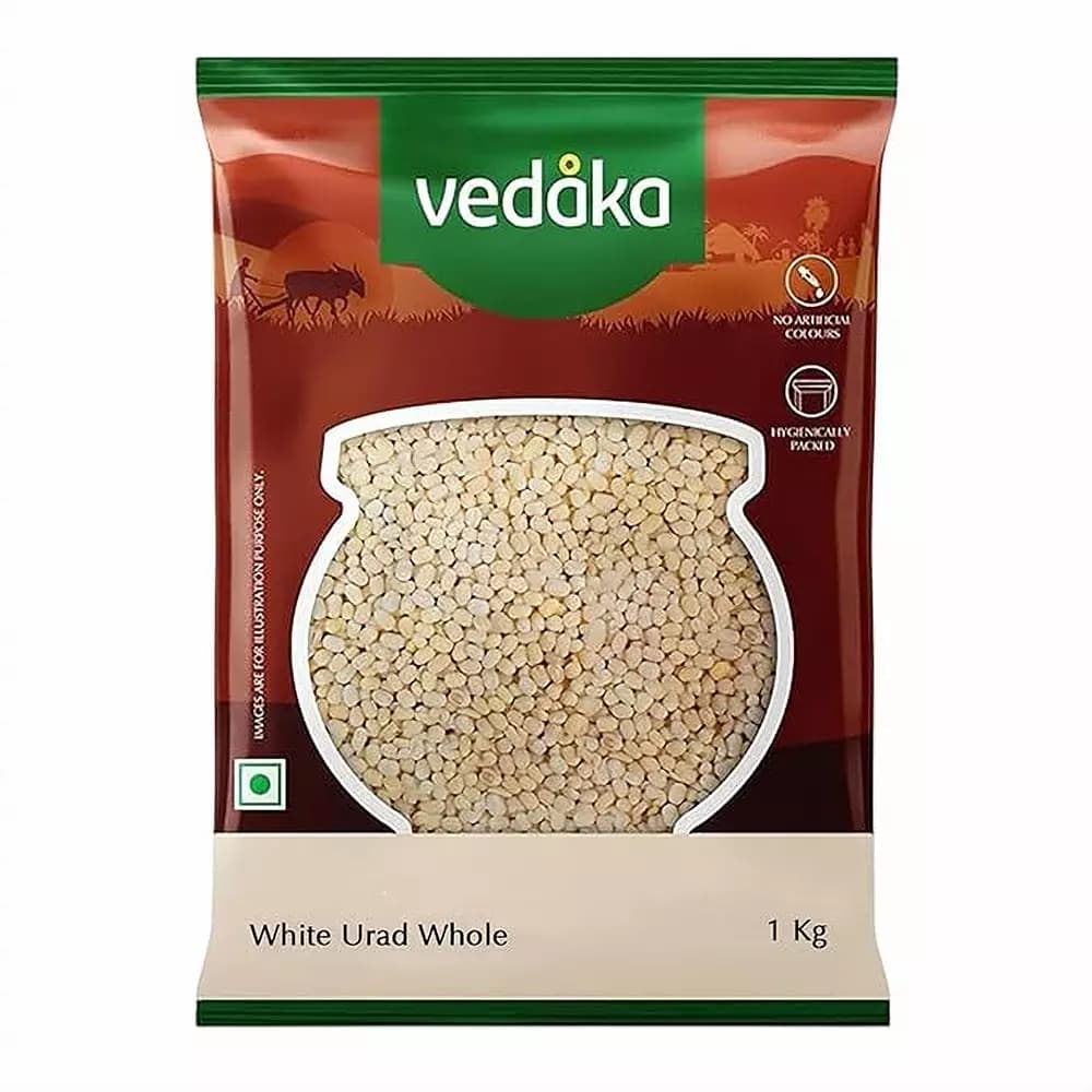 Vedaka White Urad Whole,1kg-Main image