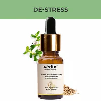 Vedix Prabal Brahmi Booster Oil For De-Stress x Hair Growth,10ml-Main image