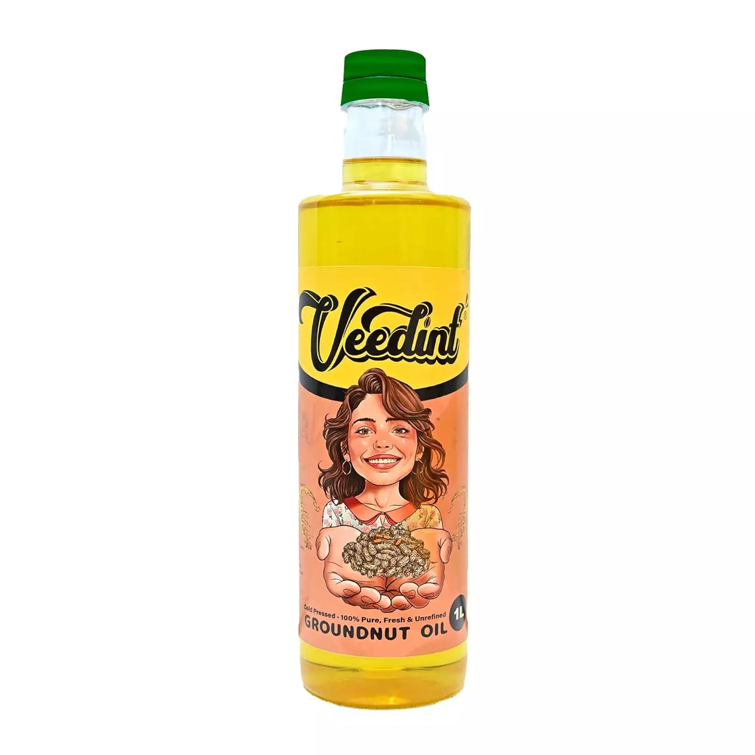 Veedint Cold Pressed Groundnut Oil, 1L-Main image