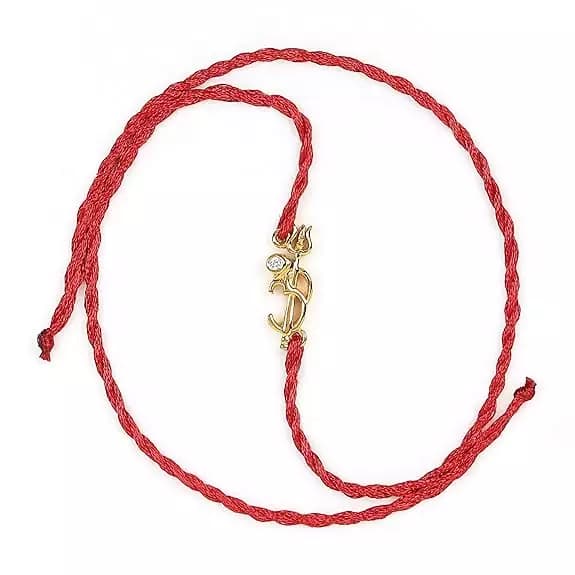 Zavya Sterling Silver Shiva Trishul Rakhi,Om Gold-Main image