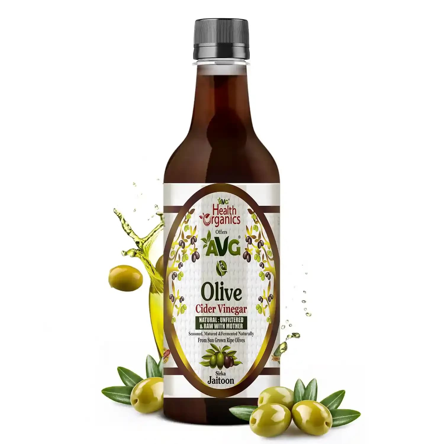 Avg health organics olive vinegar with mother 500 ml shopindianproductsa