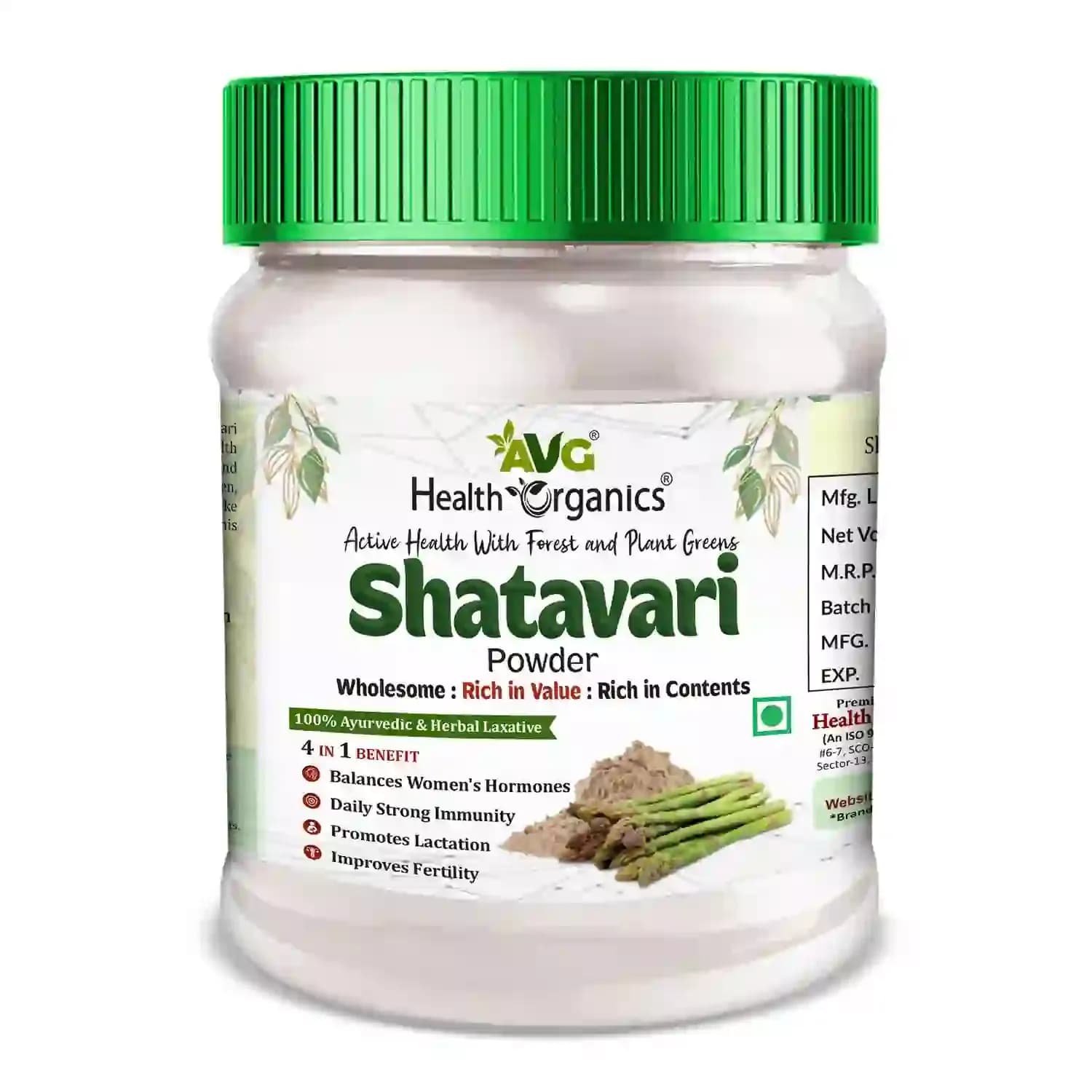 Avg health organics shatavri powder 100 g shopindianproductsa