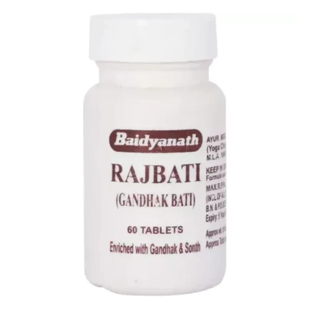 Baidyanath RajBati (Gandhak Bati) 60 Tablets Bottle
