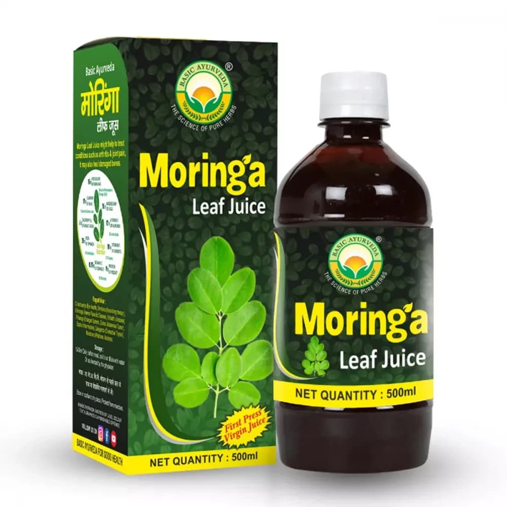 Basic Ayurveda Moringa Leaf Juice 500 ML bottle
