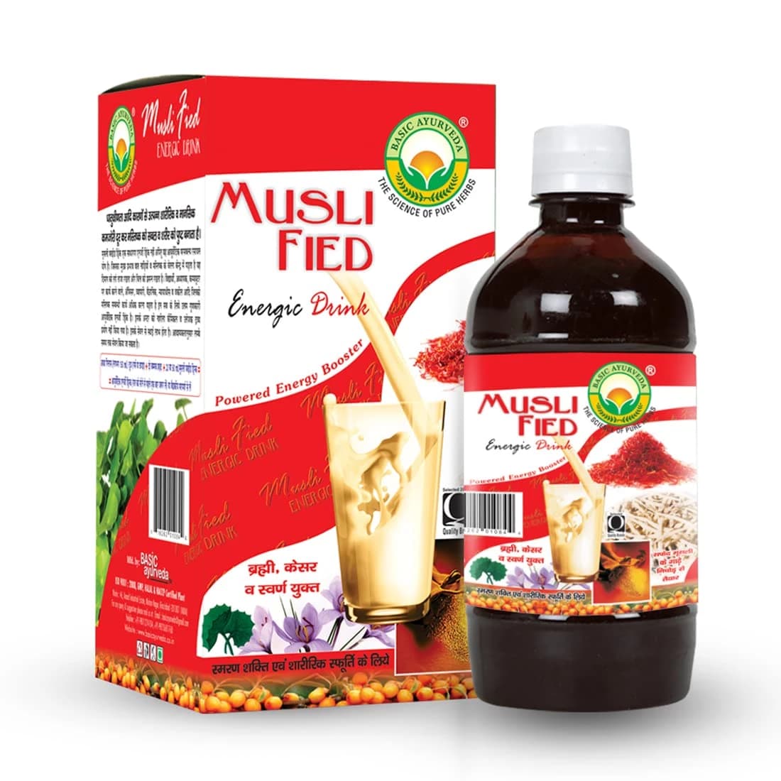 Basic Ayurveda Musli Fied Energy Drink 500 ml bottle