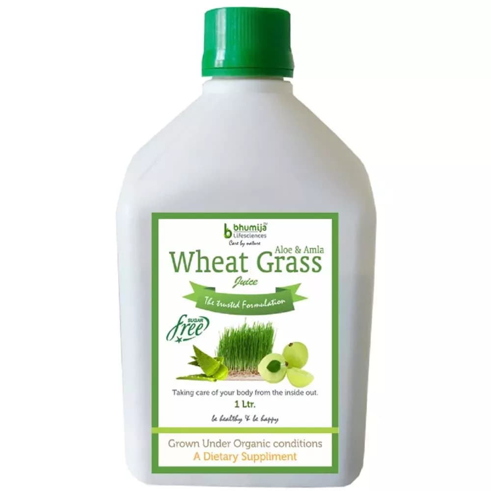Bhumija Wheat Grass Juice (With Aloevera & Amla) Sugar Free 1 L Main Image