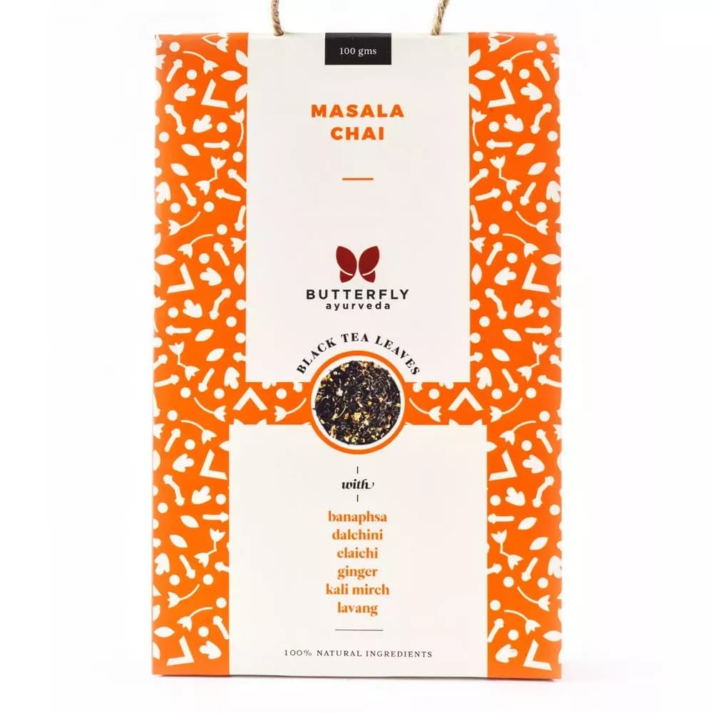 Butterfly Ayurveda Masala Chai Assam Black Tea Leaves 100 g Powder Main Image