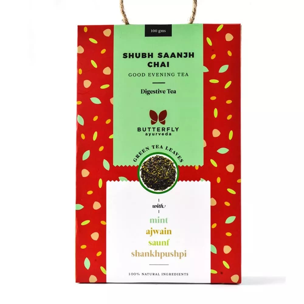 Butterfly Ayurveda Shubh Saanjh Green Tea Leaves Mint 100 g Main Image