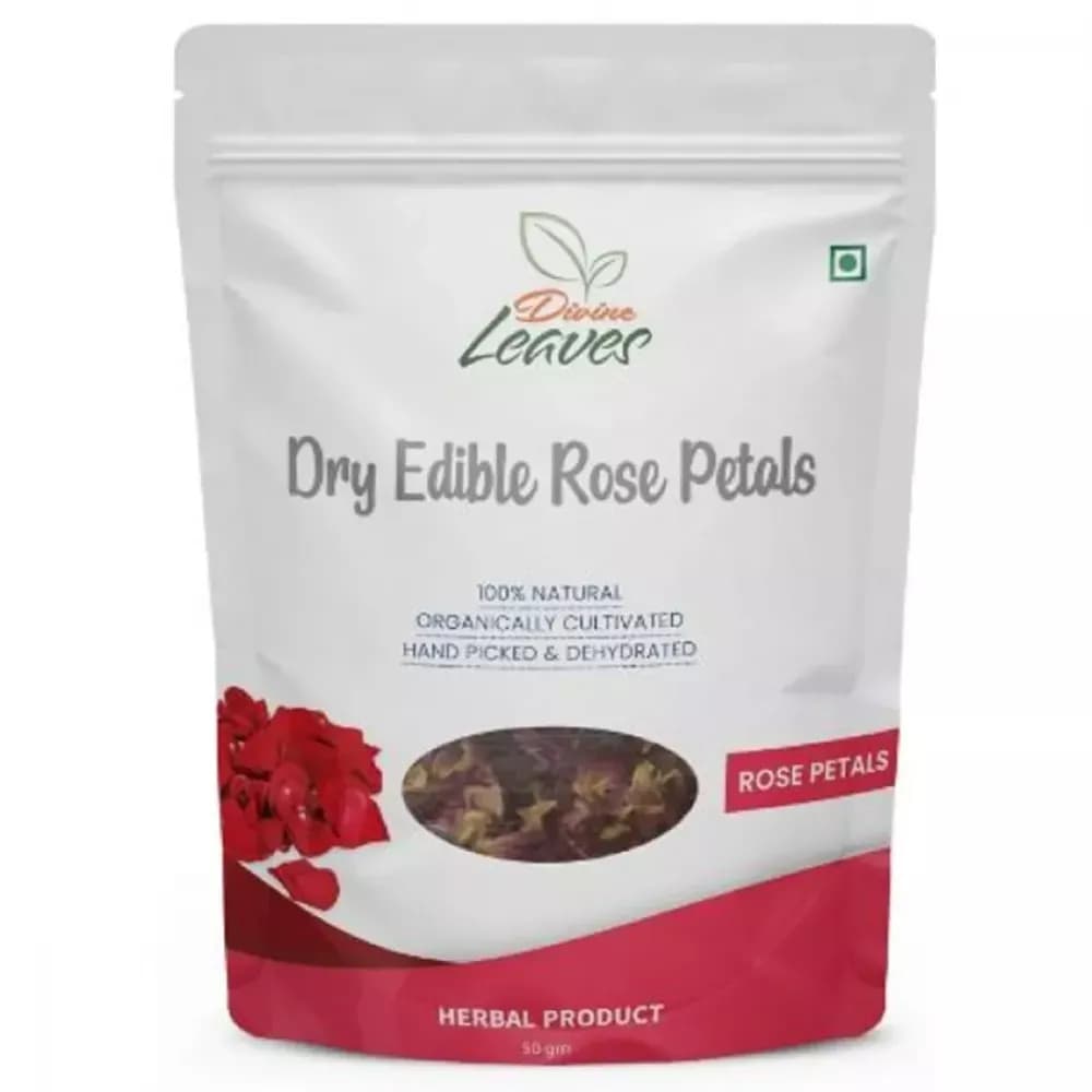 Divine Leaves Dry Edible Rose Petals 50 g Powder Main Image