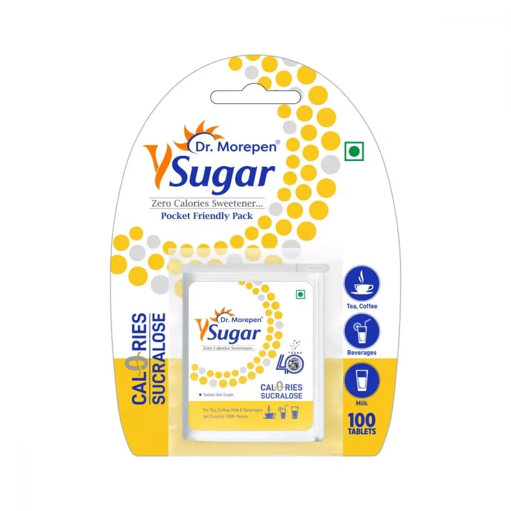 Dr Morepen Y Sugar Pellets (Sucralose) 100 Tablets main image