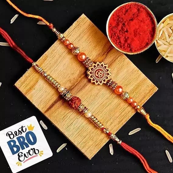 eCraftIndia Om & Rudraksha Rakhis,200g-Main image