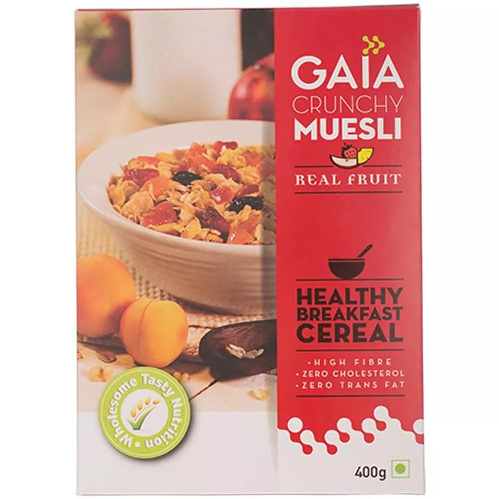 Gaia Crunchy Muesli Real Fruit 400 g Main Image