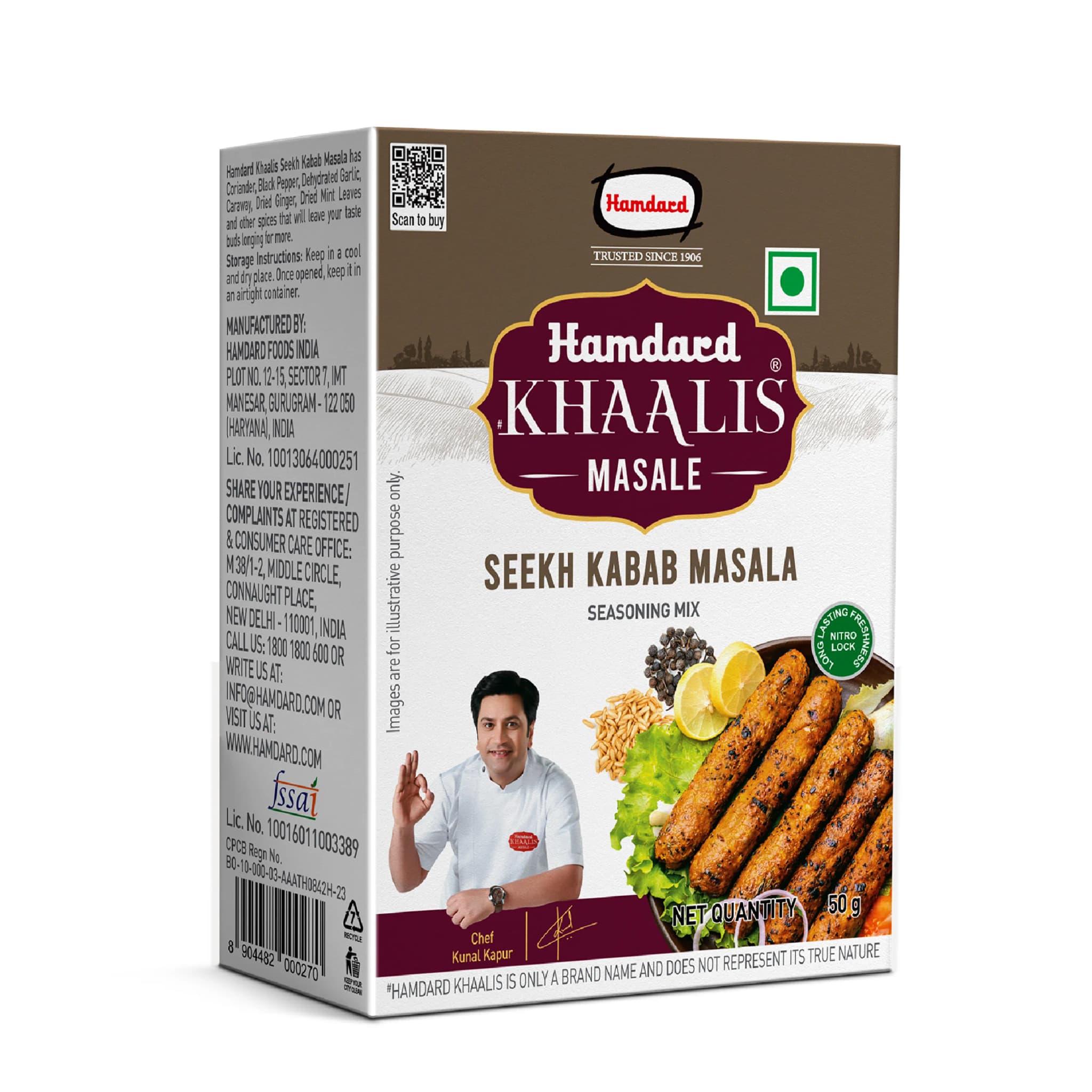Hamdard Khaalis Seekh Kabab Masala 50 G ShopIndianProductsa