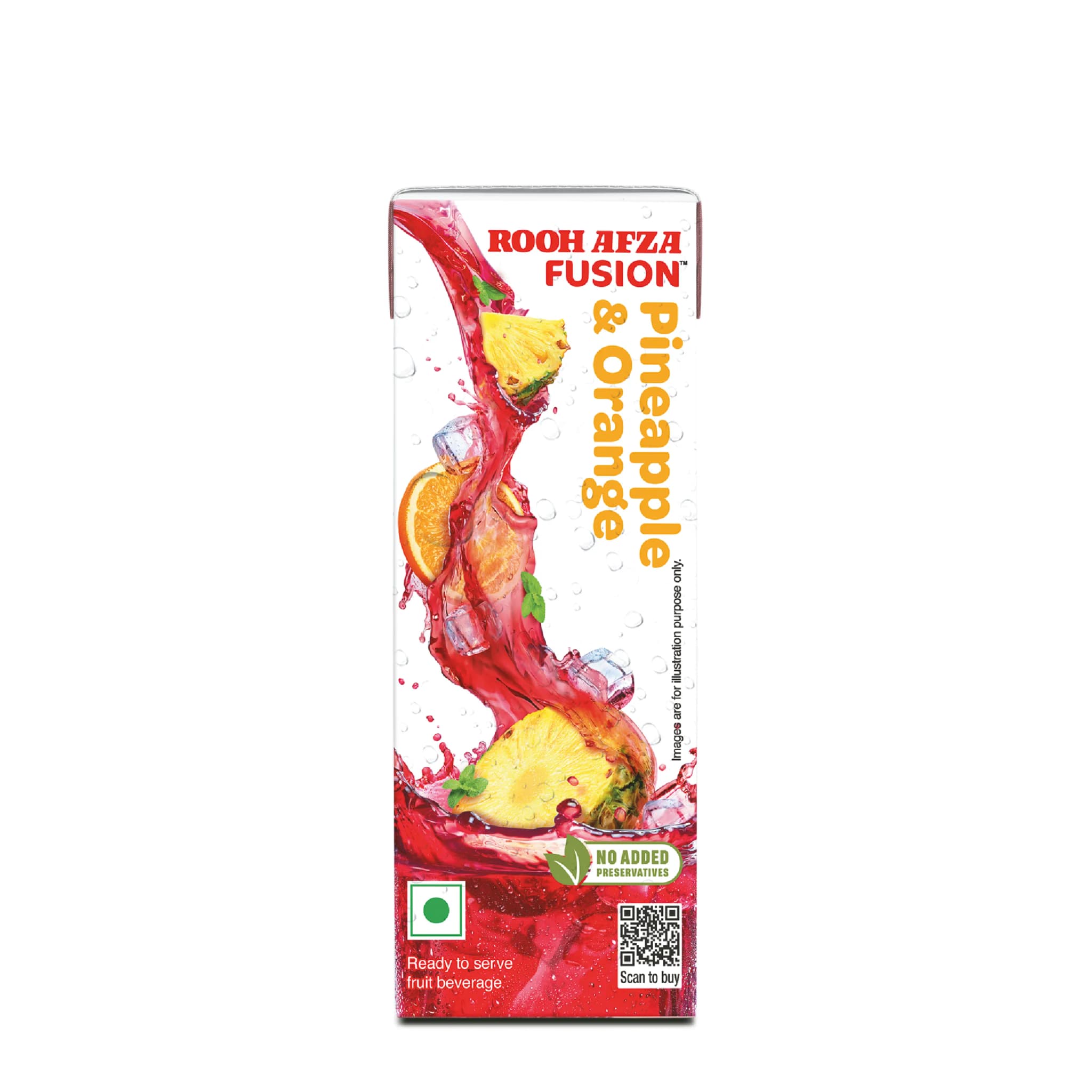 Hamdard Rooh Afza Fusion Pineapple Orange 180 Ml ShopIndianProductsa