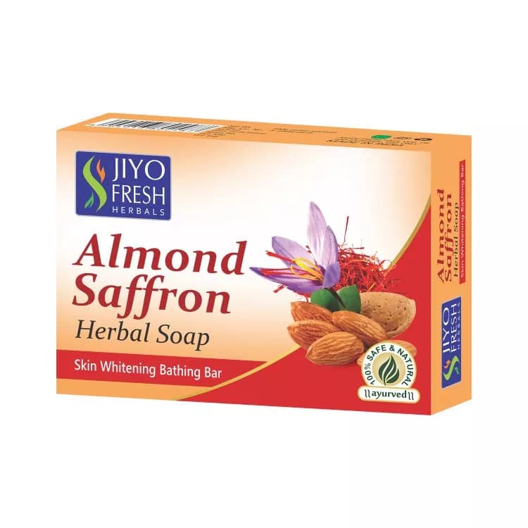 Jiyo Fresh Almond Saffron Herbal Soap 100 g Main Image