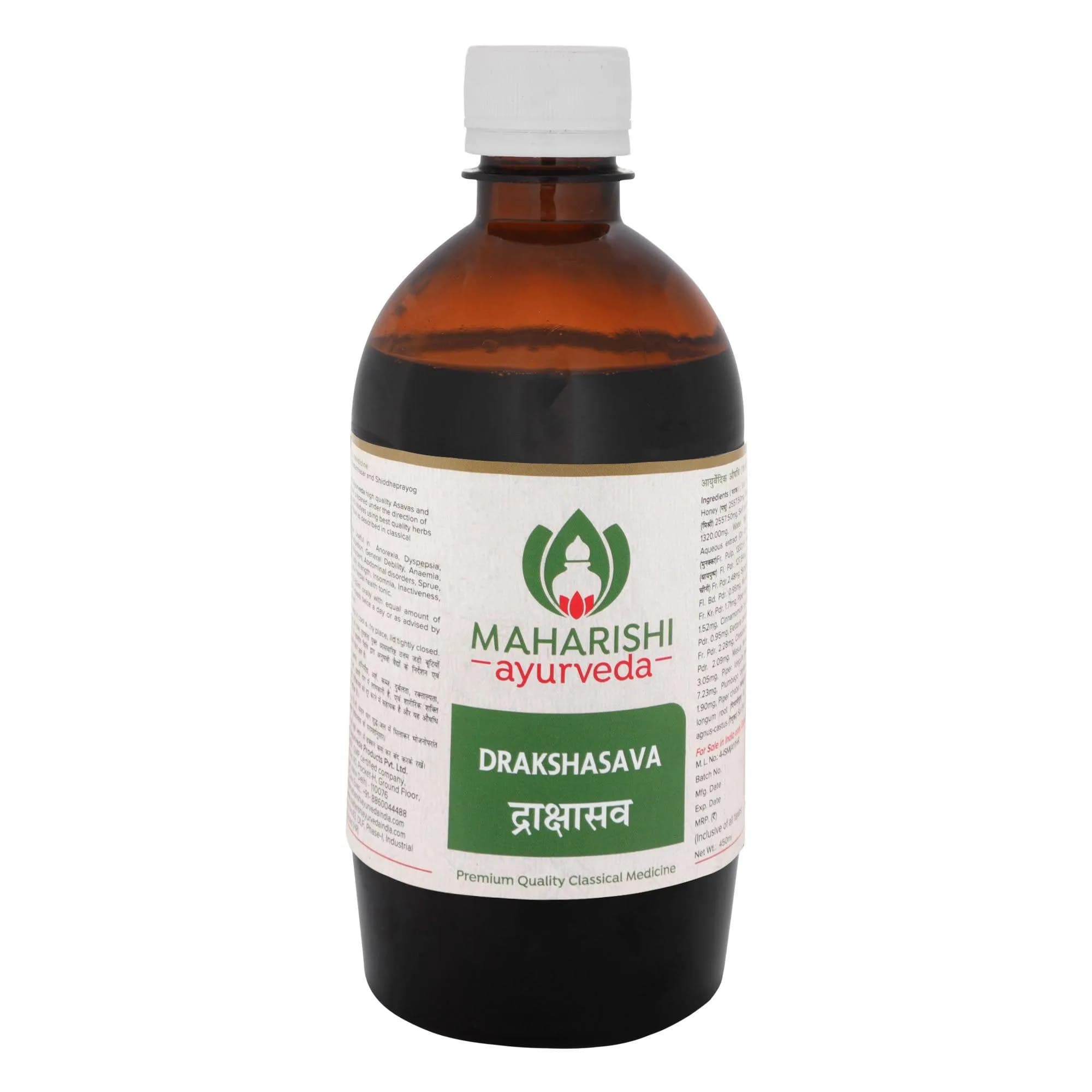 Maharishi ayurveda drakshasava 450 ml shopindianproductsa