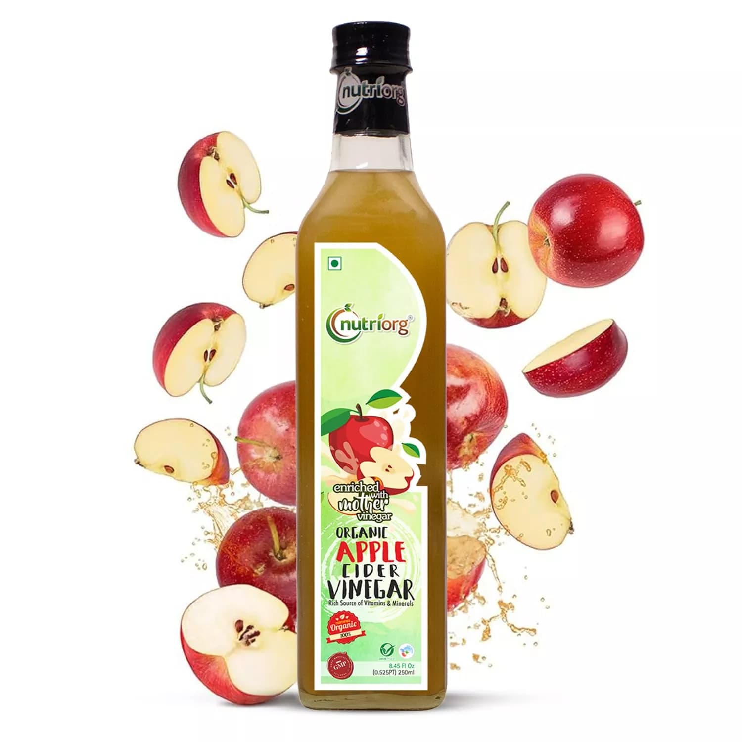 Nutriorg Certified Organic Apple Cider Vinegar 250 ml bottle
