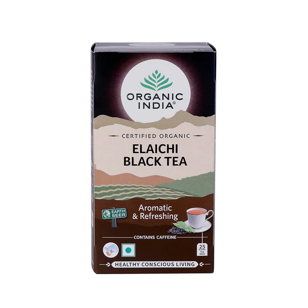 Organic India Elaichi Flavoured Black Tea 25 Teabags ShopIndianProductsa