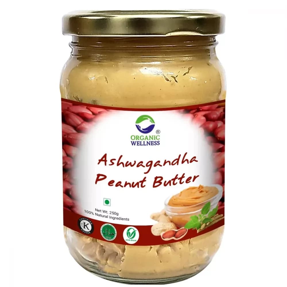 Organic Wellness Ashwagandha Peanut Butter 250 g bottle