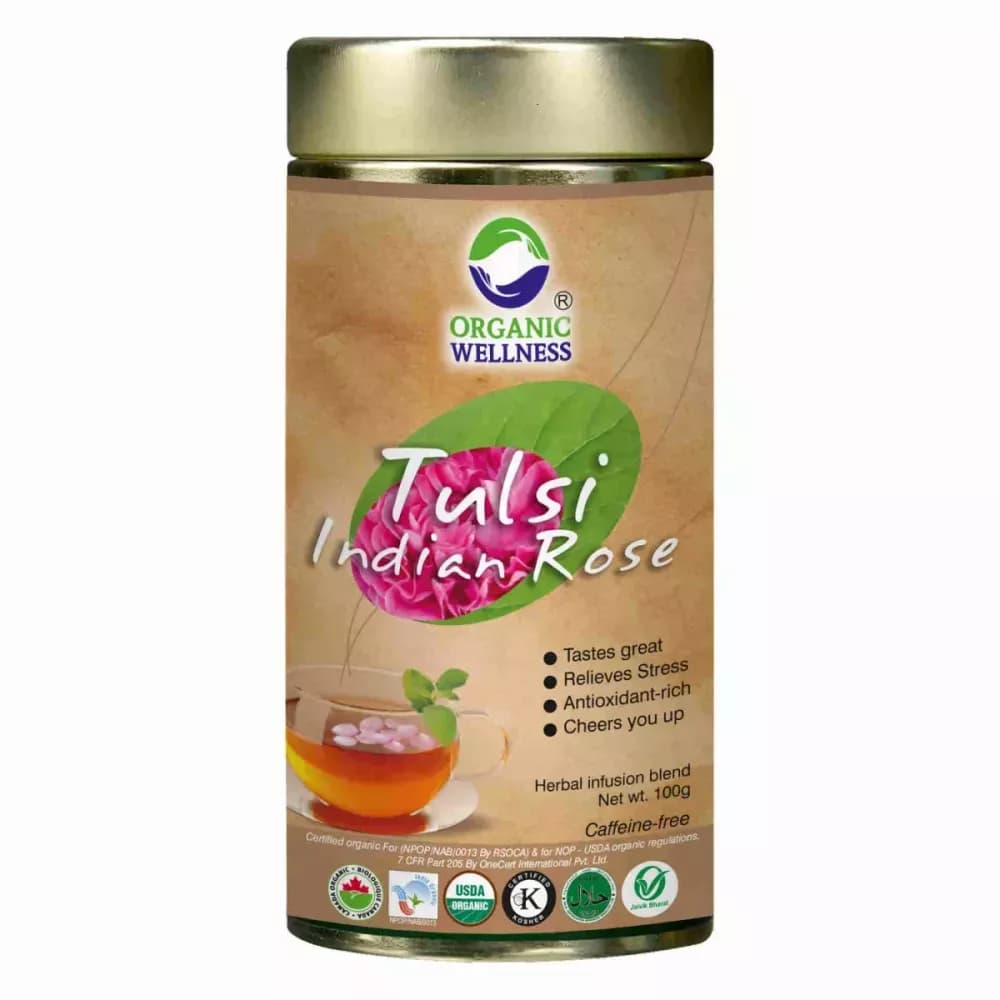 Organic Wellness Tulsi Indian Rose Tea 100 g Powder Main Image