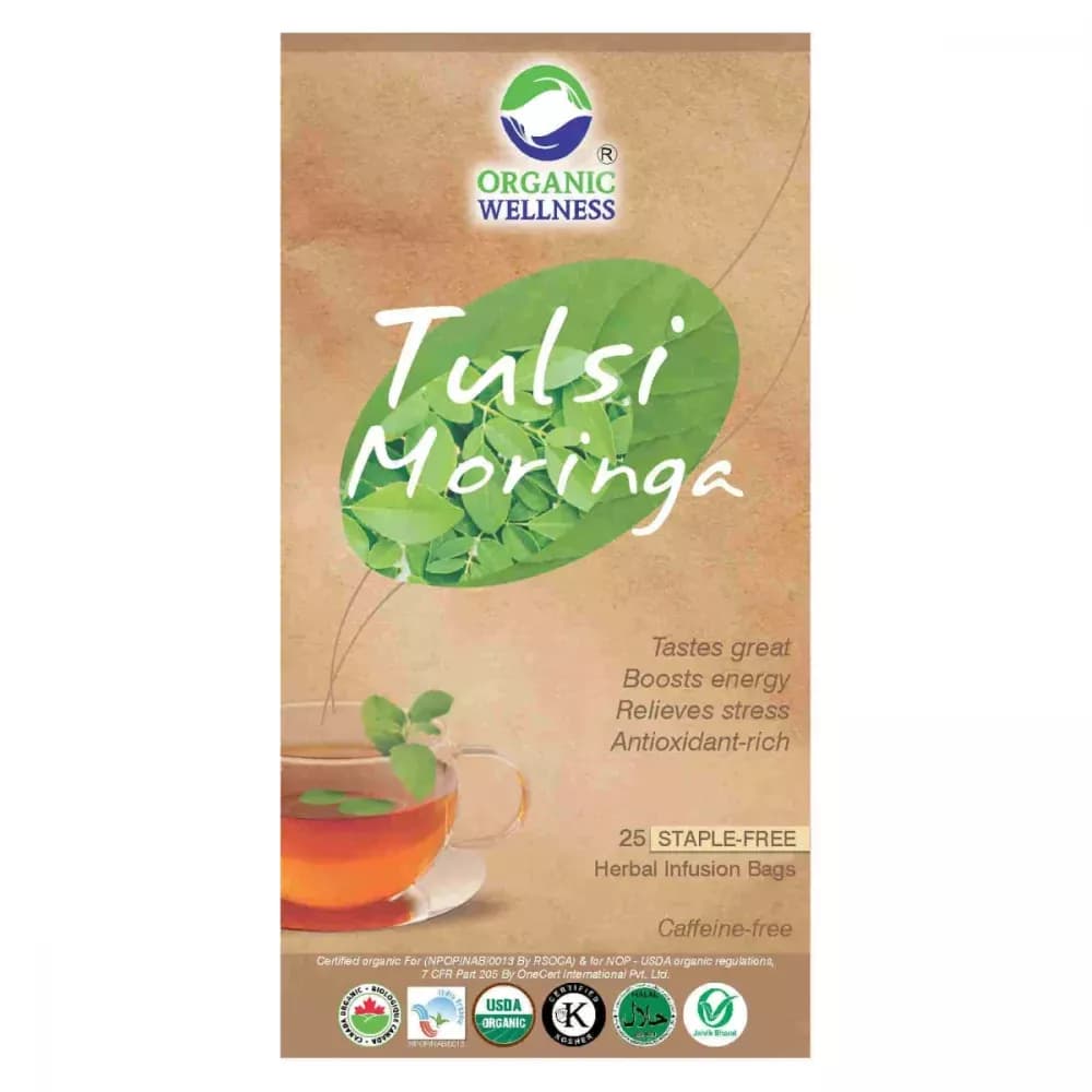 Organic Wellness Tulsi Moringa Tea Bags 25 Sachet Main Image