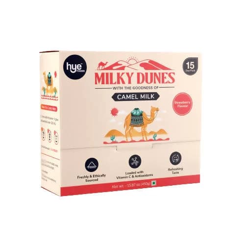Pack Of 15 Hye Foods Milky Dunes With The Goodness Of Camel Milk Strawberry Flavour ShopIndianProductsa