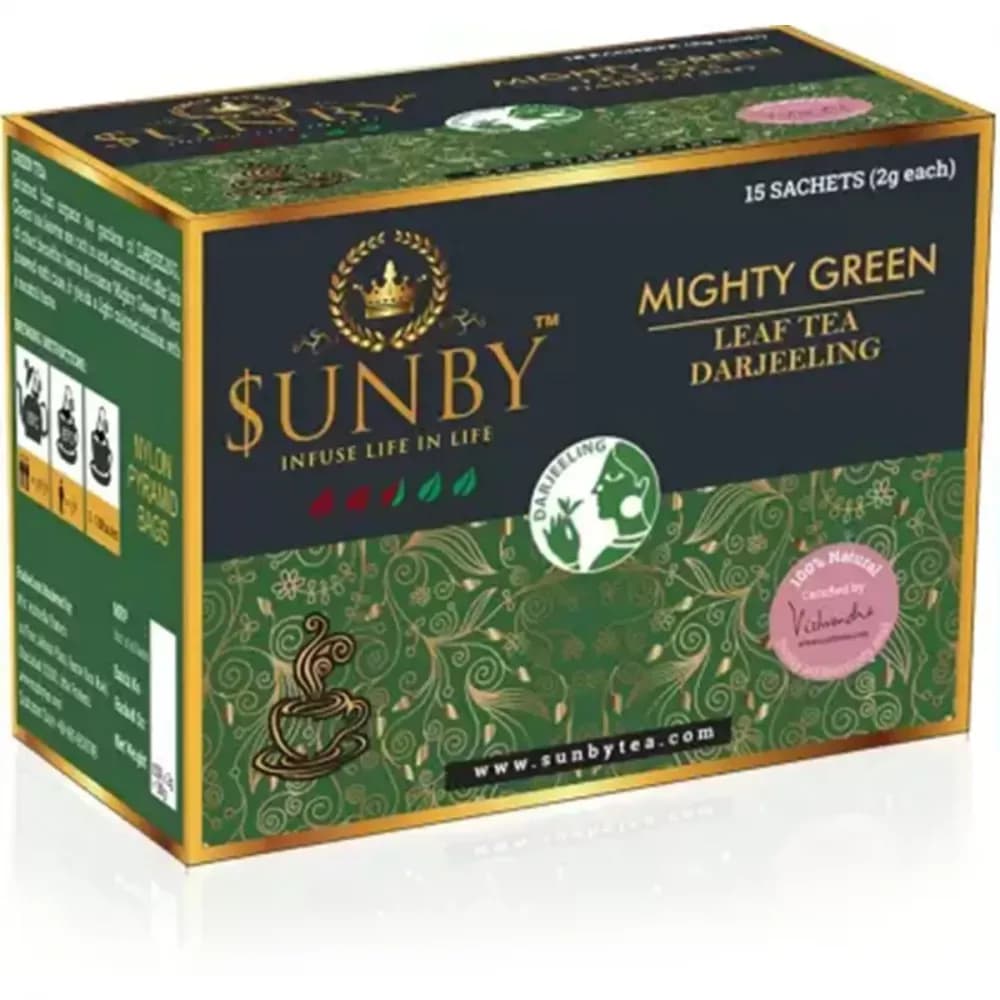 Sunby Mighty Green Tea Pure Darjelling 15 Sachet Main Image