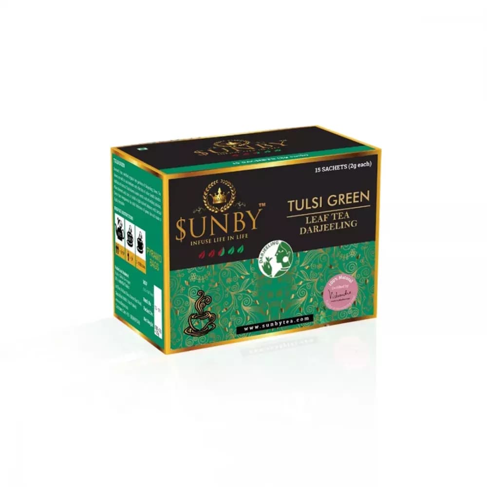 Sunby Tulsi Green Tea Pure Darjelling 15 Sachet Main Image