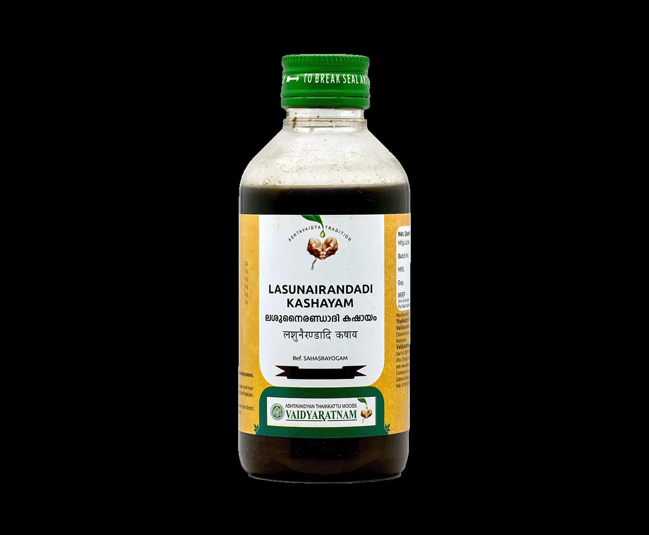 Vaidyaratnam lasoonairandadi kashayam 200 ml shopindianproductsa