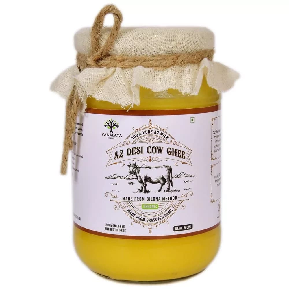 Vanalaya A2 Desi Cow Ghee 500 ml bottle