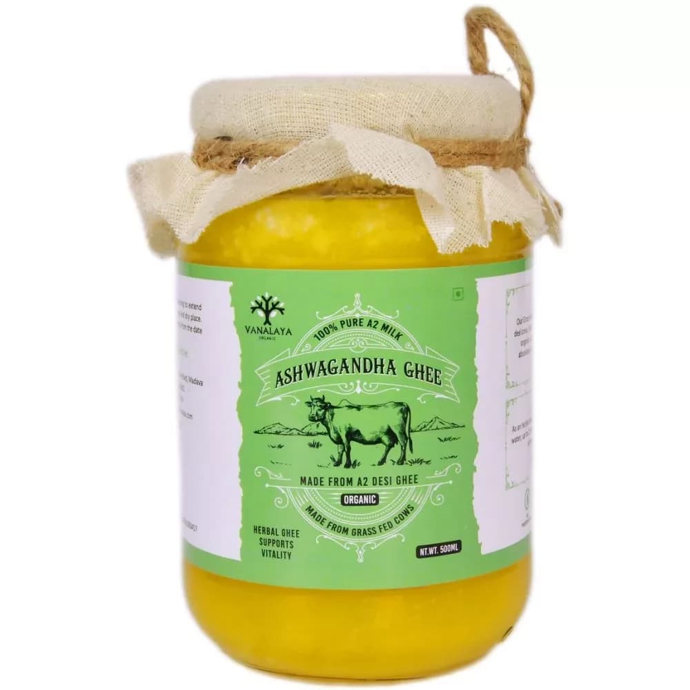 Vanalaya Ashwagandha Organic Ghee 500 ml bottle